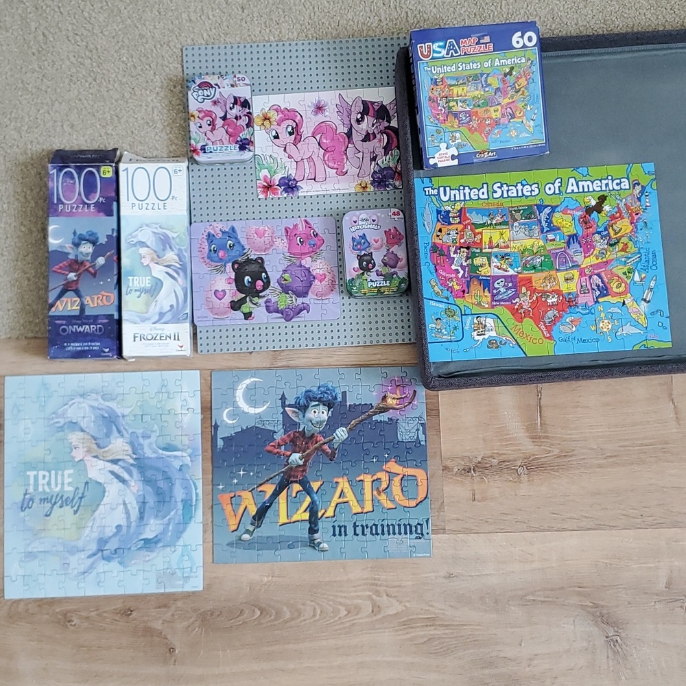 Bundle - 5 puzzles - Frozen, Onward, Hatchimals, USA & My Little Pony